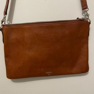 Fossil Brown Leather Crossbody Bag
